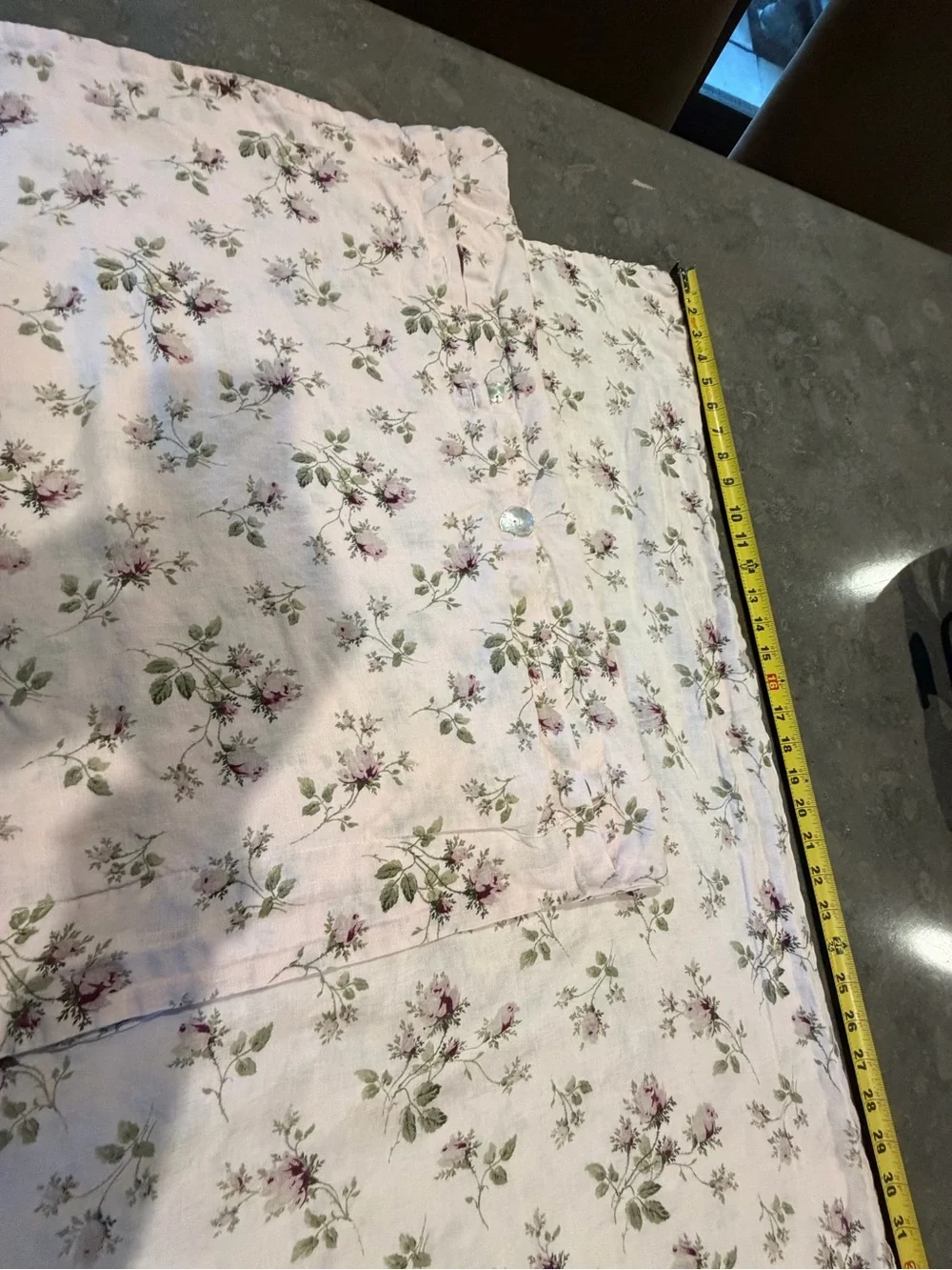 Vintage Bella Notte linen light rose/pale pink PAIR OF STANDARD SHAMS 2” flange
